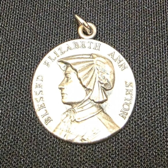 Sterling religious medal St Saint Elizabeth Ann Seton patron of in law problems - Picture 1 of 5